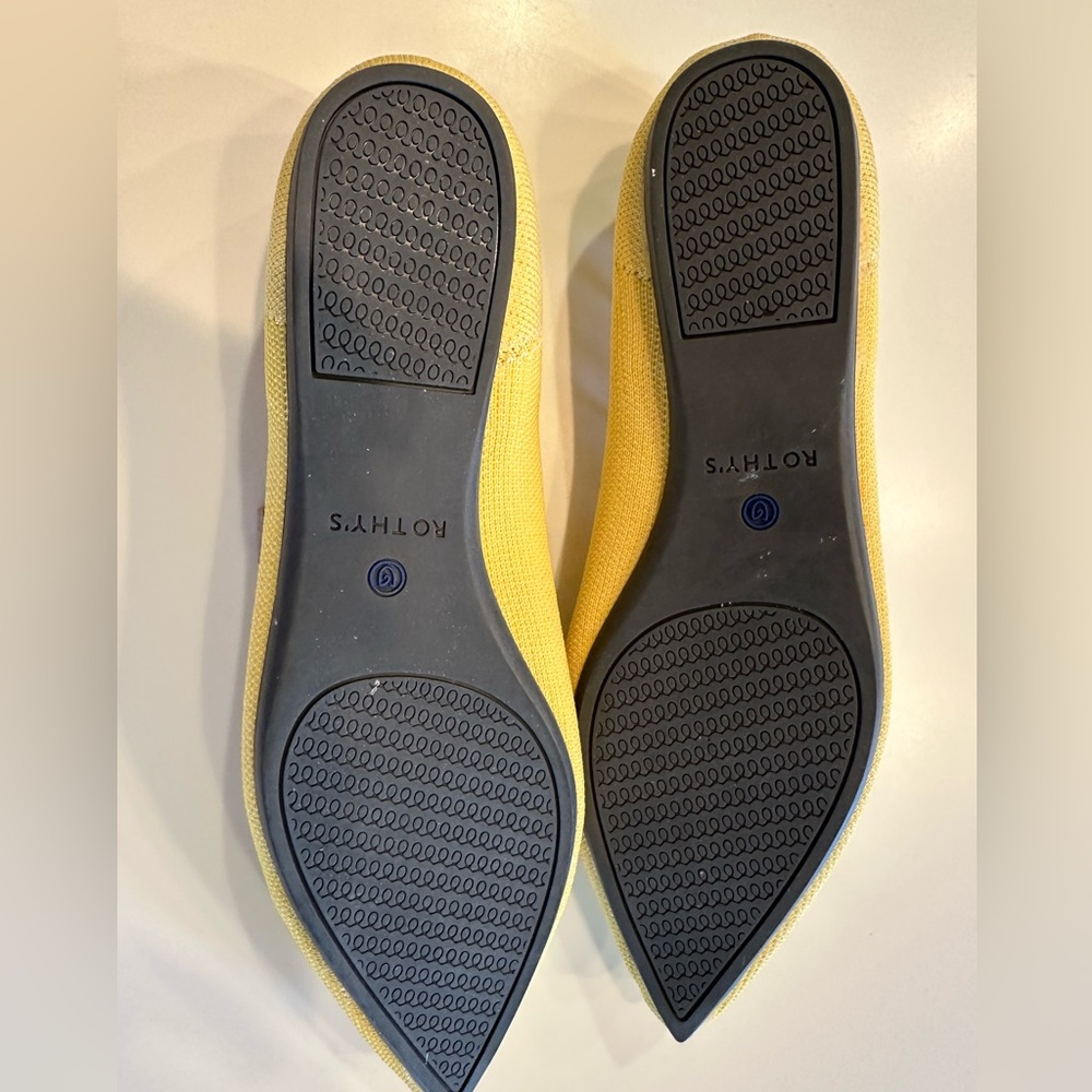 Rothy's Vibrant Yellow Pointed Flats size 9.5 - Picture 3 of 7
